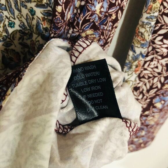 Love Cameron LA Floral Print Long Sleeve Stretch Mini Dress Brown &‎ Ivory Small - Picture 5 of 6